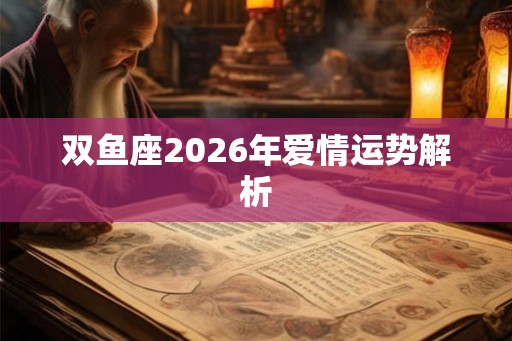 双鱼座2026年爱情运势解析