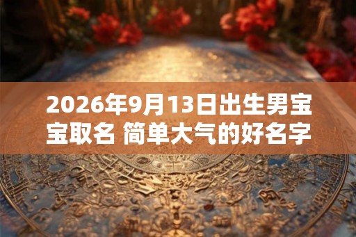 2026年9月13日出生男宝宝取名 简单大气的好名字