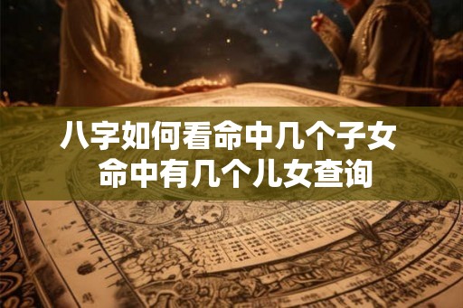 八字如何看命中几个子女  命中有几个儿女查询