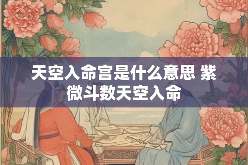 天空入命宫是什么意思 紫微斗数天空入命