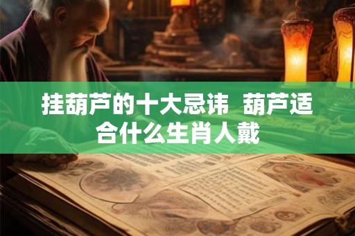 挂葫芦的十大忌讳  葫芦适合什么生肖人戴