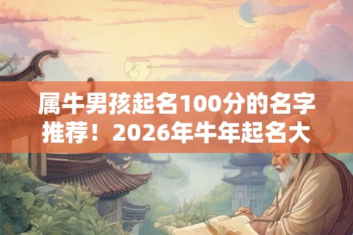 属牛男孩起名100分的名字推荐！2026年牛年起名大全