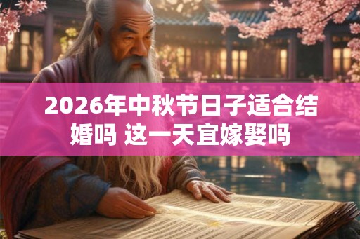2026年中秋节日子适合结婚吗 这一天宜嫁娶吗