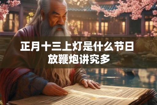 正月十三上灯是什么节日 放鞭炮讲究多 正月十三上灯是什么节日 放鞭炮讲究多