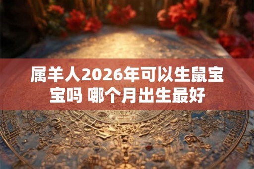 属羊人2026年可以生鼠宝宝吗 哪个月出生最好