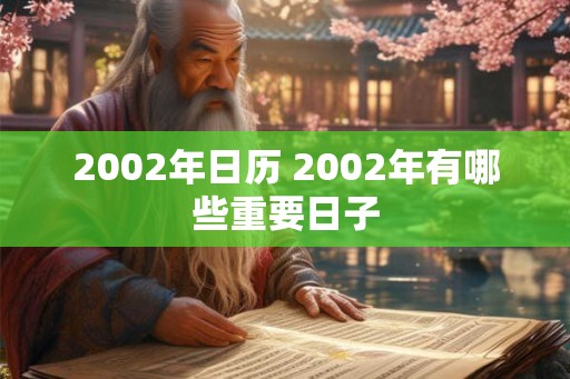 2002年日历 2002年有哪些重要日子