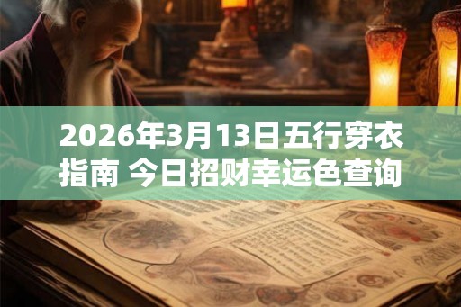 2026年3月13日五行穿衣指南 今日招财幸运色查询