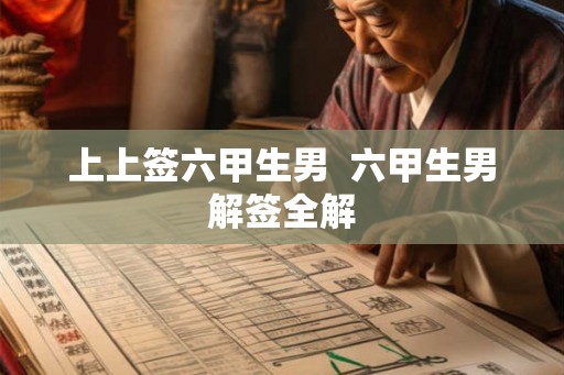 上上签六甲生男  六甲生男解签全解