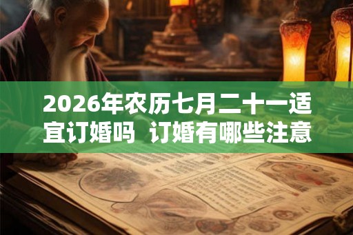 2026年农历七月二十一适宜订婚吗  订婚有哪些注意讲究