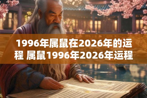 1996年属鼠在2026年的运程 属鼠1996年2026年运程