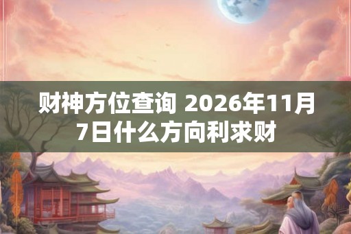 财神方位查询 2026年11月7日什么方向利求财 财神方位查询 2026年11月7日什么方向利求财