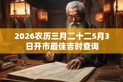 2026农历三月二十二5月3日开市最佳吉时查询