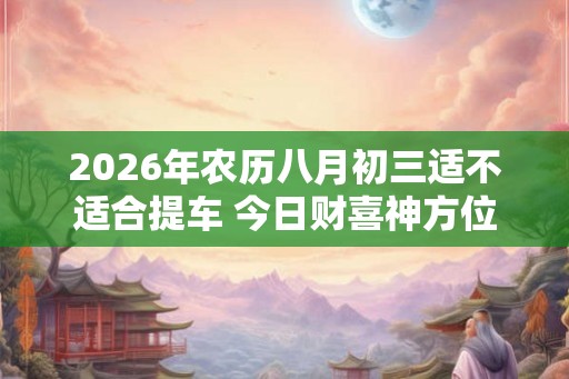 2026年农历八月初三适不适合提车 今日财喜神方位