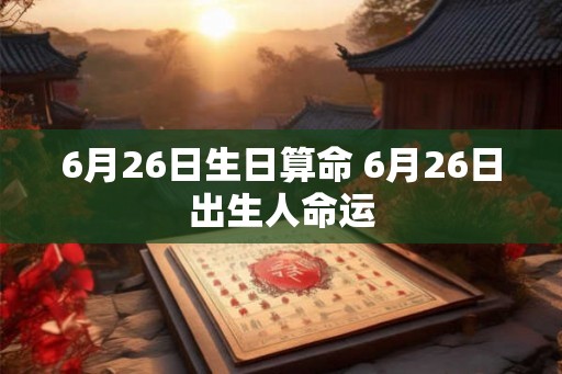 6月26日生日算命 6月26日出生人命运
