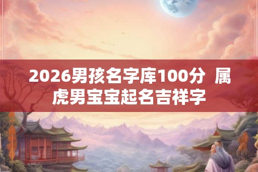 2026男孩名字库100分  属虎男宝宝起名吉祥字