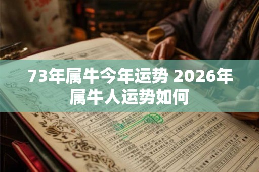 73年属牛今年运势 2026年属牛人运势如何