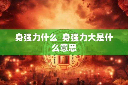 身强力什么  身强力大是什么意思