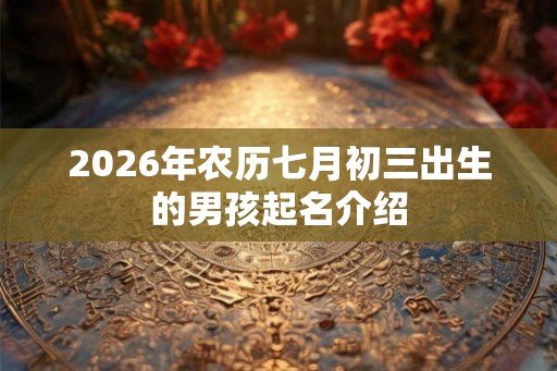 2026年农历七月初三出生的男孩起名介绍