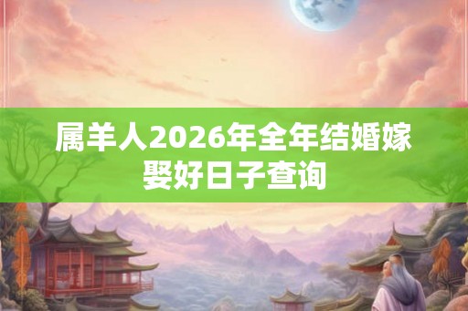 属羊人2026年全年结婚嫁娶好日子查询 属羊人2026年全年结婚嫁娶好日子查询