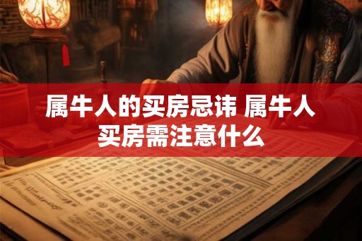 属牛人的买房忌讳 属牛人买房需注意什么