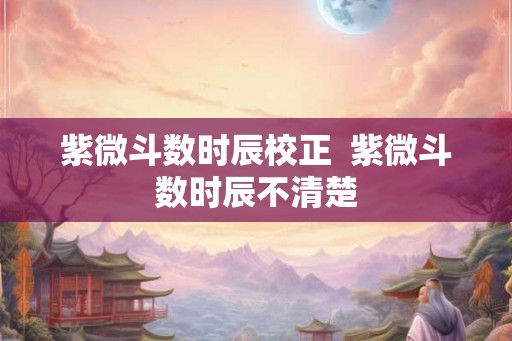 紫微斗数时辰校正  紫微斗数时辰不清楚