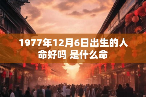 1977年12月6日出生的人命好吗 是什么命