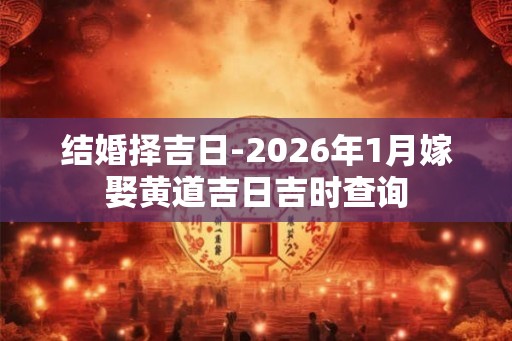 结婚择吉日-2026年1月嫁娶黄道吉日吉时查询 结婚择吉日-2026年1月嫁娶黄道吉日吉时查询