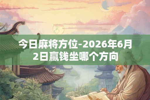 今日麻将方位-2026年6月2日赢钱坐哪个方向