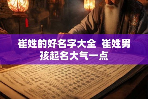 崔姓的好名字大全  崔姓男孩起名大气一点