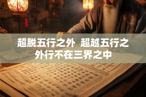 超脱五行之外  超越五行之外行不在三界之中