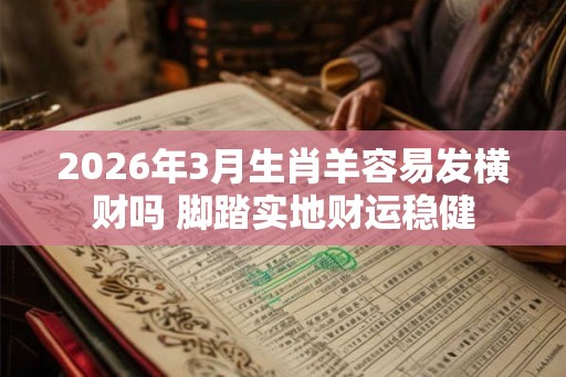 2026年3月生肖羊容易发横财吗 脚踏实地财运稳健