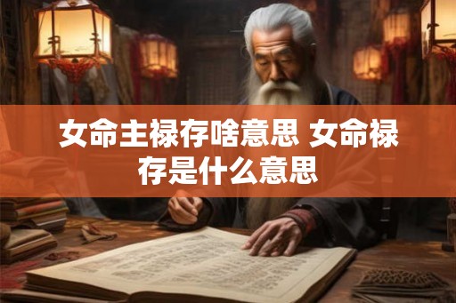 女命主禄存啥意思 女命禄存是什么意思