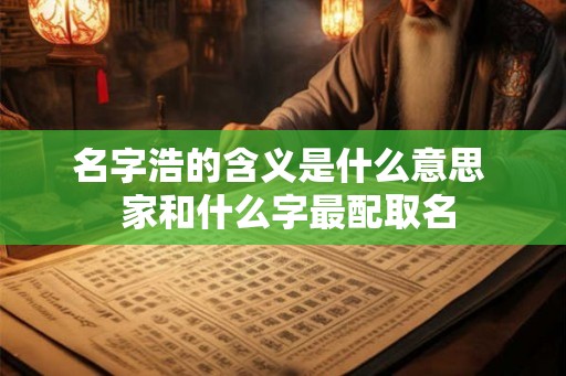 名字浩的含义是什么意思  家和什么字最配取名