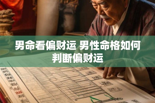 男命看偏财运 男性命格如何判断偏财运