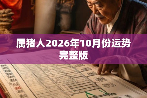 属猪人2026年10月份运势完整版