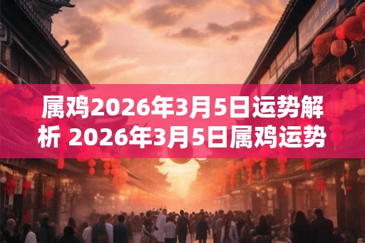 属鸡2026年3月5日运势解析 2026年3月5日属鸡运势分析