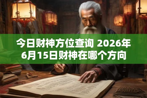 今日财神方位查询 2026年6月15日财神在哪个方向