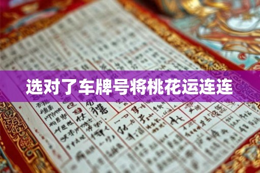选对了车牌号将桃花运连连