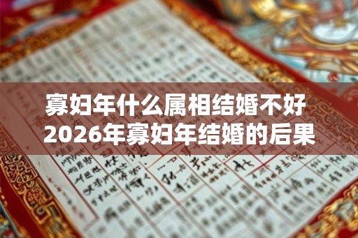 寡妇年什么属相结婚不好 2026年寡妇年结婚的后果