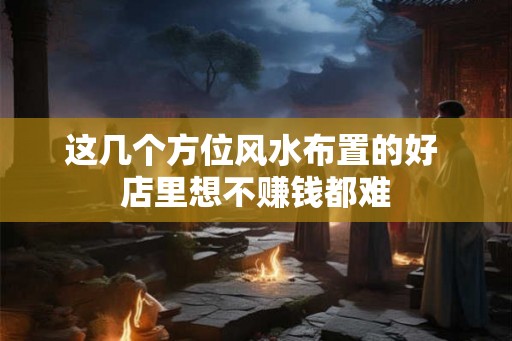 这几个方位风水布置的好 店里想不赚钱都难