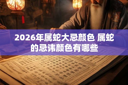 2026年属蛇大忌颜色 属蛇的忌讳颜色有哪些