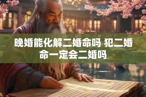 晚婚能化解二婚命吗 犯二婚命一定会二婚吗