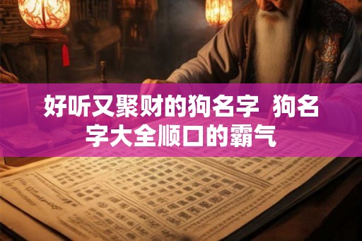 好听又聚财的狗名字  狗名字大全顺口的霸气