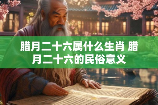 腊月二十六属什么生肖 腊月二十六的民俗意义