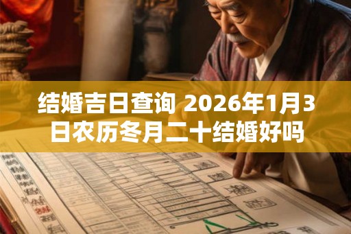 结婚吉日查询 2026年1月3日农历冬月二十结婚好吗