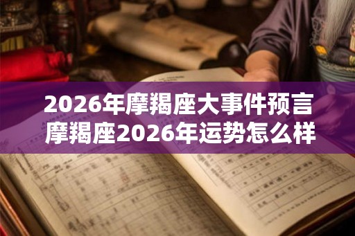 2026年摩羯座大事件预言 摩羯座2026年运势怎么样