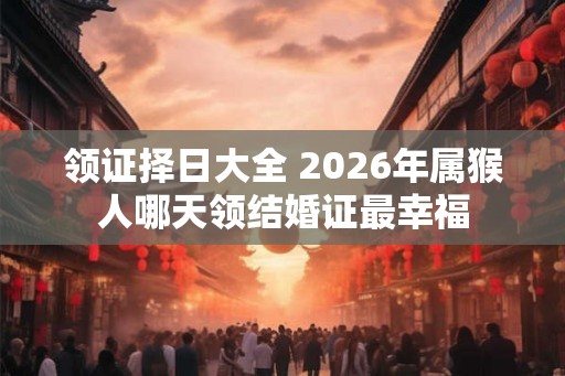 领证择日大全 2026年属猴人哪天领结婚证最幸福