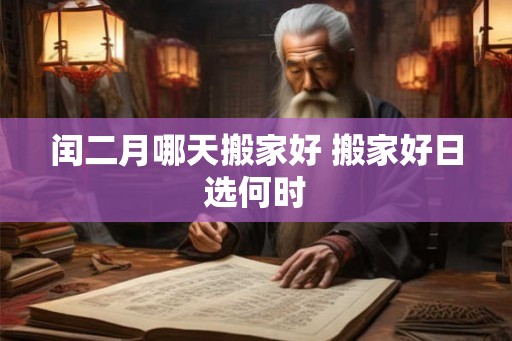 闰二月哪天搬家好 搬家好日选何时