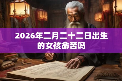 2026年二月二十二日出生的女孩命苦吗