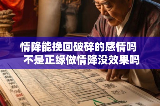 情降能挽回破碎的感情吗  不是正缘做情降没效果吗
